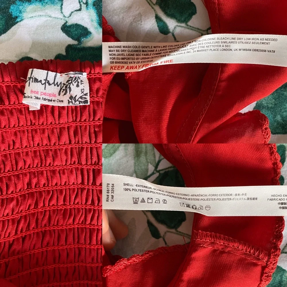 Free People Take You Out Brami Crop Top Red XS